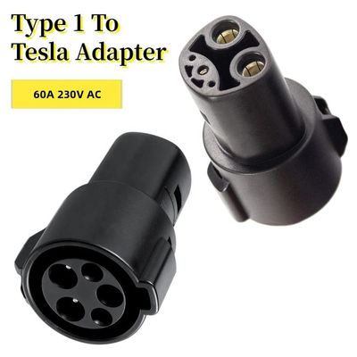 60A Electric Vehicle Supercharger Adaptor AC Connector Type1 To Tesla EV Car Adapter J1772 To TPC