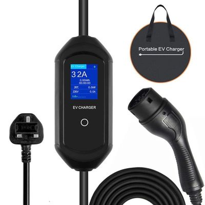 EV 32A Portable Charger SAE J1772 32 A Fast Electric Car Charger With Commando Plug AC