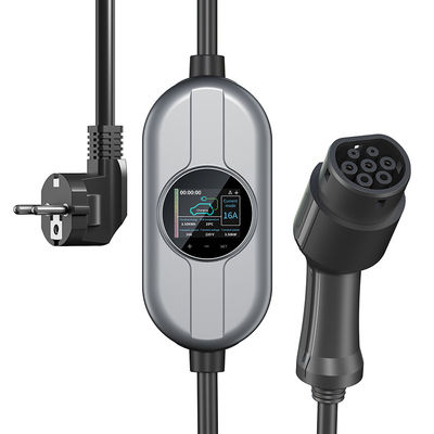 50/60Hz Type 2 Portable EV Charger With Control Box AC 230V Current Adjustable Home EV Charger