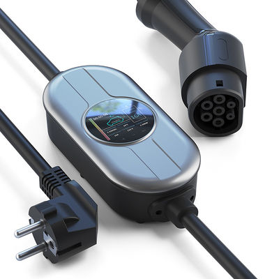 50/60Hz Type 2 Portable EV Charger With Control Box AC 230V Current Adjustable Home EV Charger