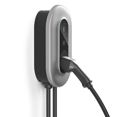 Type2 EV Charging Pile With 1M, Hard-Wired 8-16A Current Adjustable Electric Vehicle Wallbox Charger